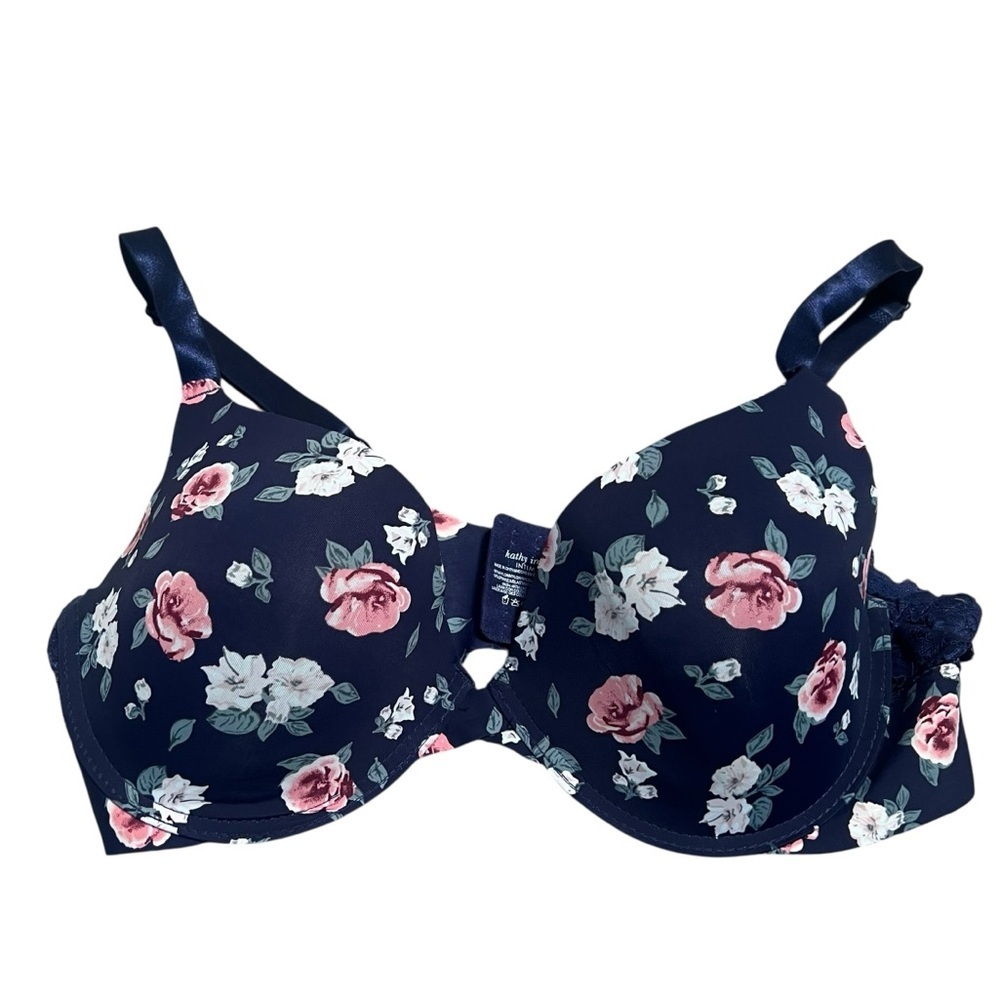 Kathy Ireland Intimates Women's Size 40C T-Shirt Bra Navy Blue White Pink Rose